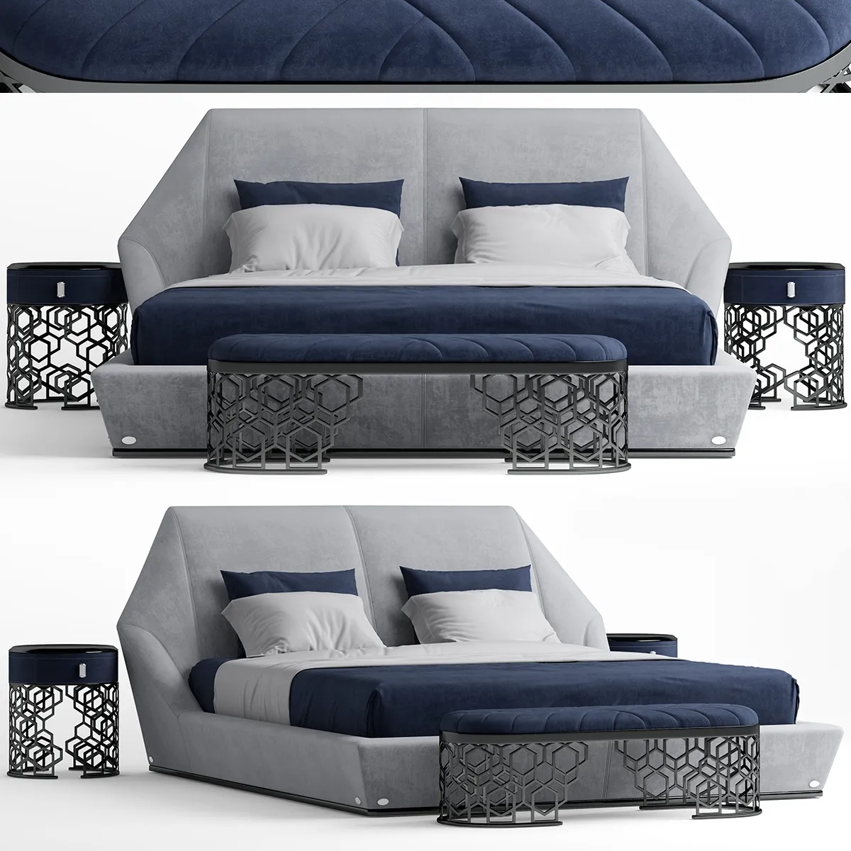 furniture - Bed longhi Yume 3D Model