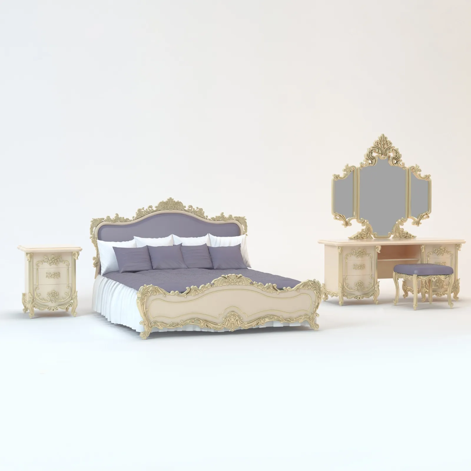 furniture - Bed Mademoiselle 45 3D Model