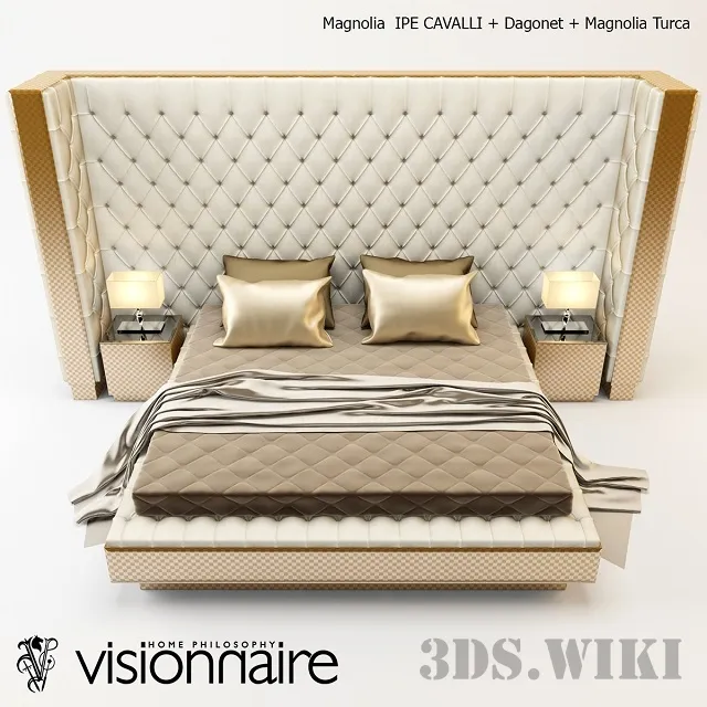 furniture - Bed Magnolia IPE CAVALLI + Dagonet + Magnolia Turca 3D Model