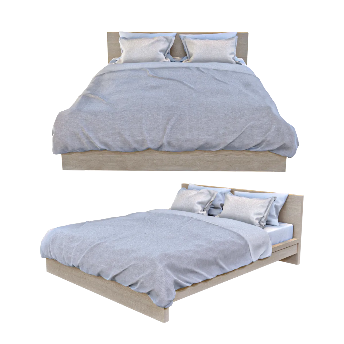 furniture - Bed Malm 3D Model