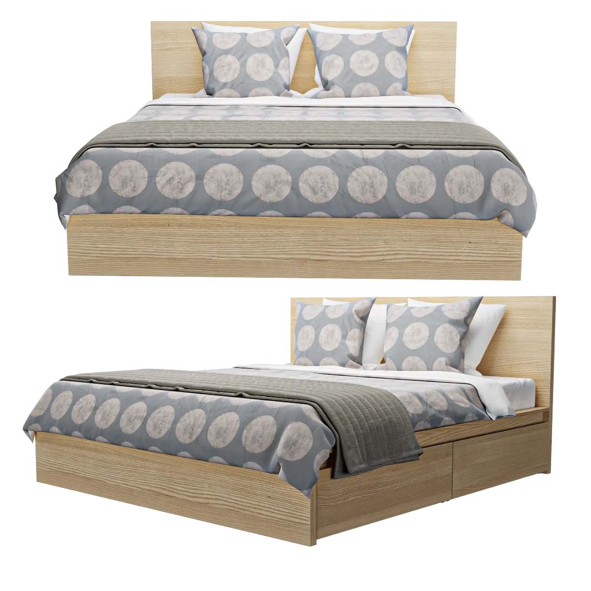 furniture - Bed Malm 3D Model