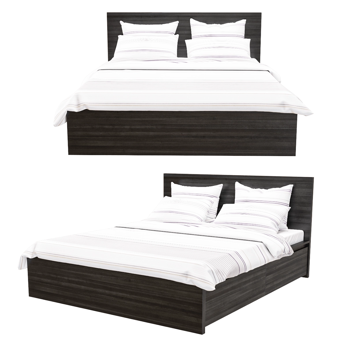 furniture - Bed Malm 3D Model