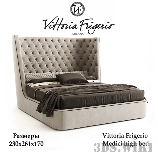 furniture - Bed MEDICI LARGE Vittoria Frigerio 3D Model
