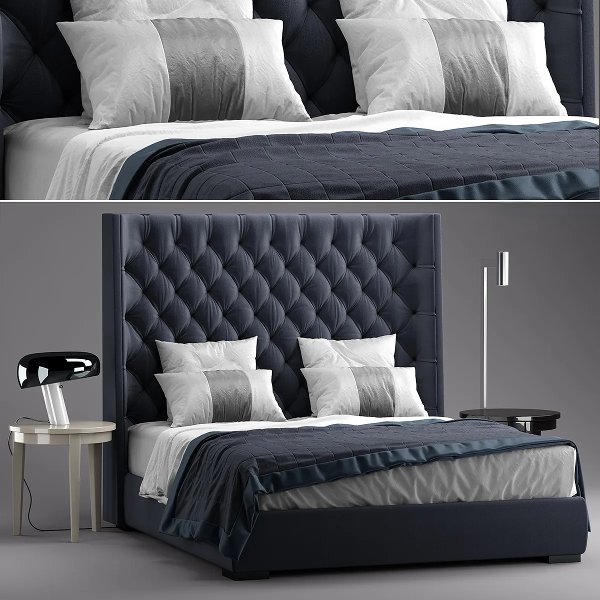 furniture - Bed Meridiani 08 3D Model