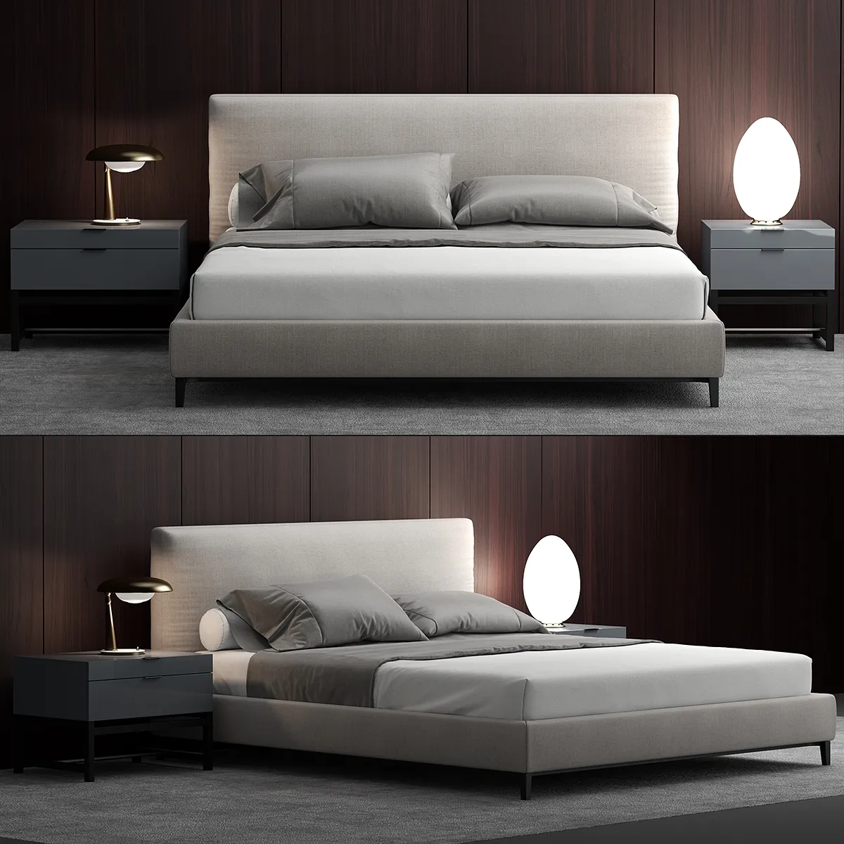 furniture - Bed Minotti 9 3D Model