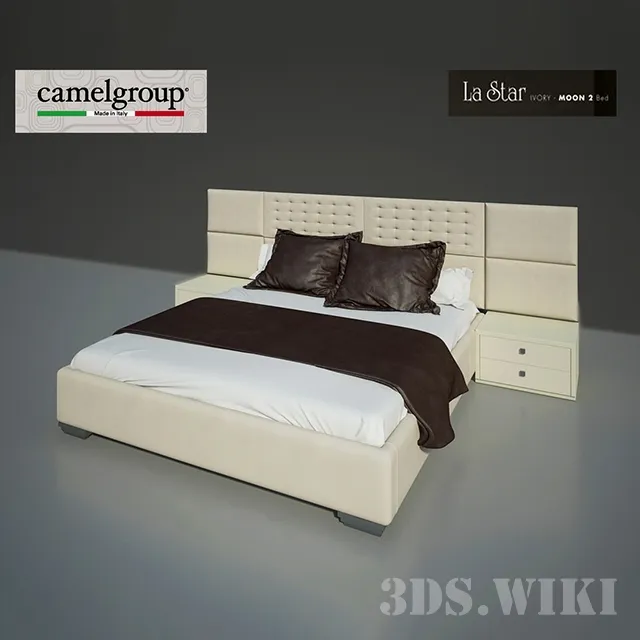 furniture - Bed Moon-2 - La Star & Magic ivory 3D Model