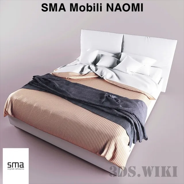 furniture - Bed Naomi Sma 3D Model