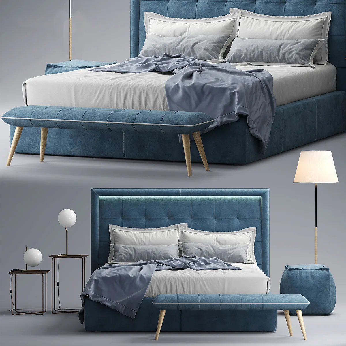 furniture - Bed Novaluna PRINCE 3D Model