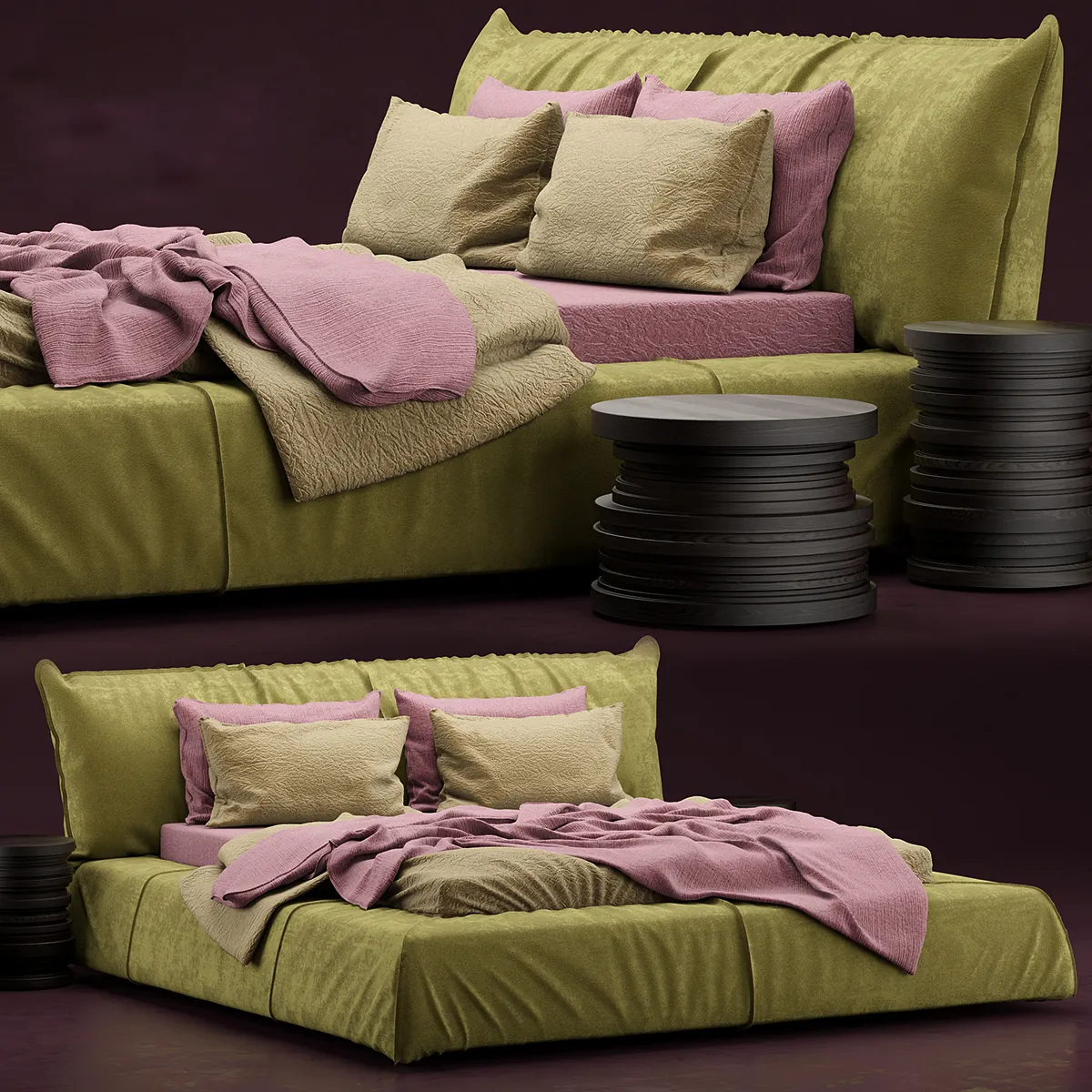 furniture - Bed Paris Baxter 01 3D Model