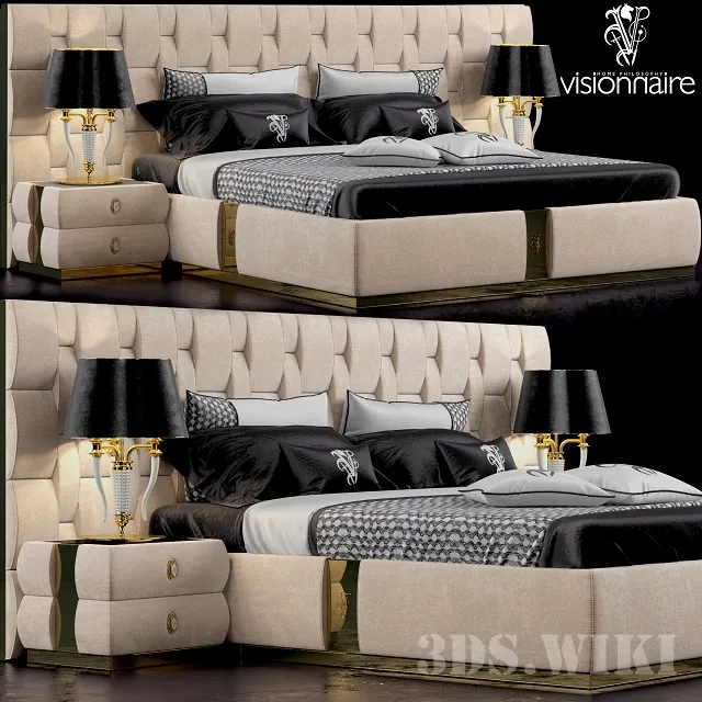 furniture - Bed Perkins IPE Cavalli (Visionnaire) 3D Model