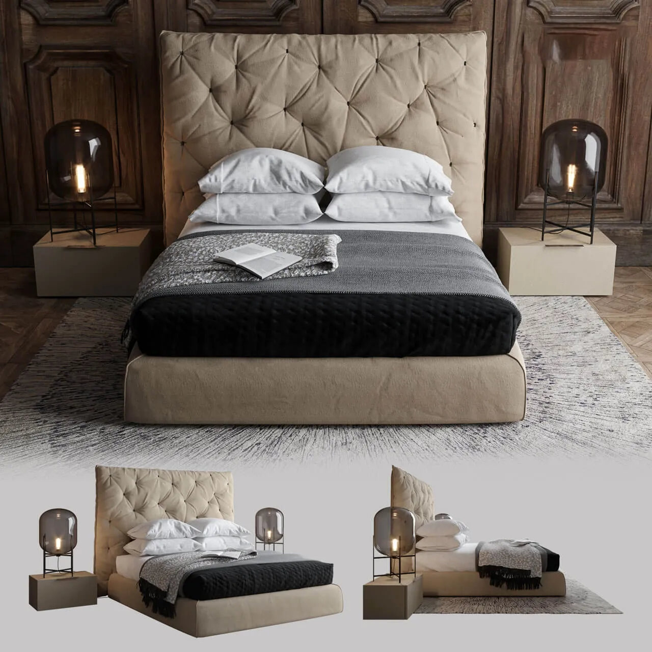 furniture - Bed Pianca Impunto 3D Model