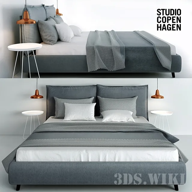 furniture - Bed Polsterbett Versa I Studio Copenhagen 3D Model