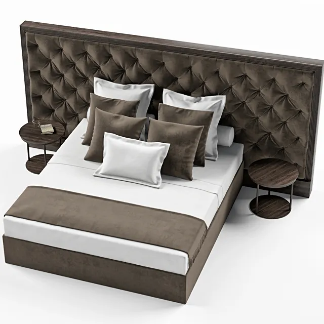 furniture - Bed Porada Enya Сapitone 3D Model