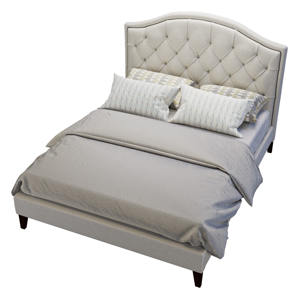 furniture - Bed Queen 3D Model