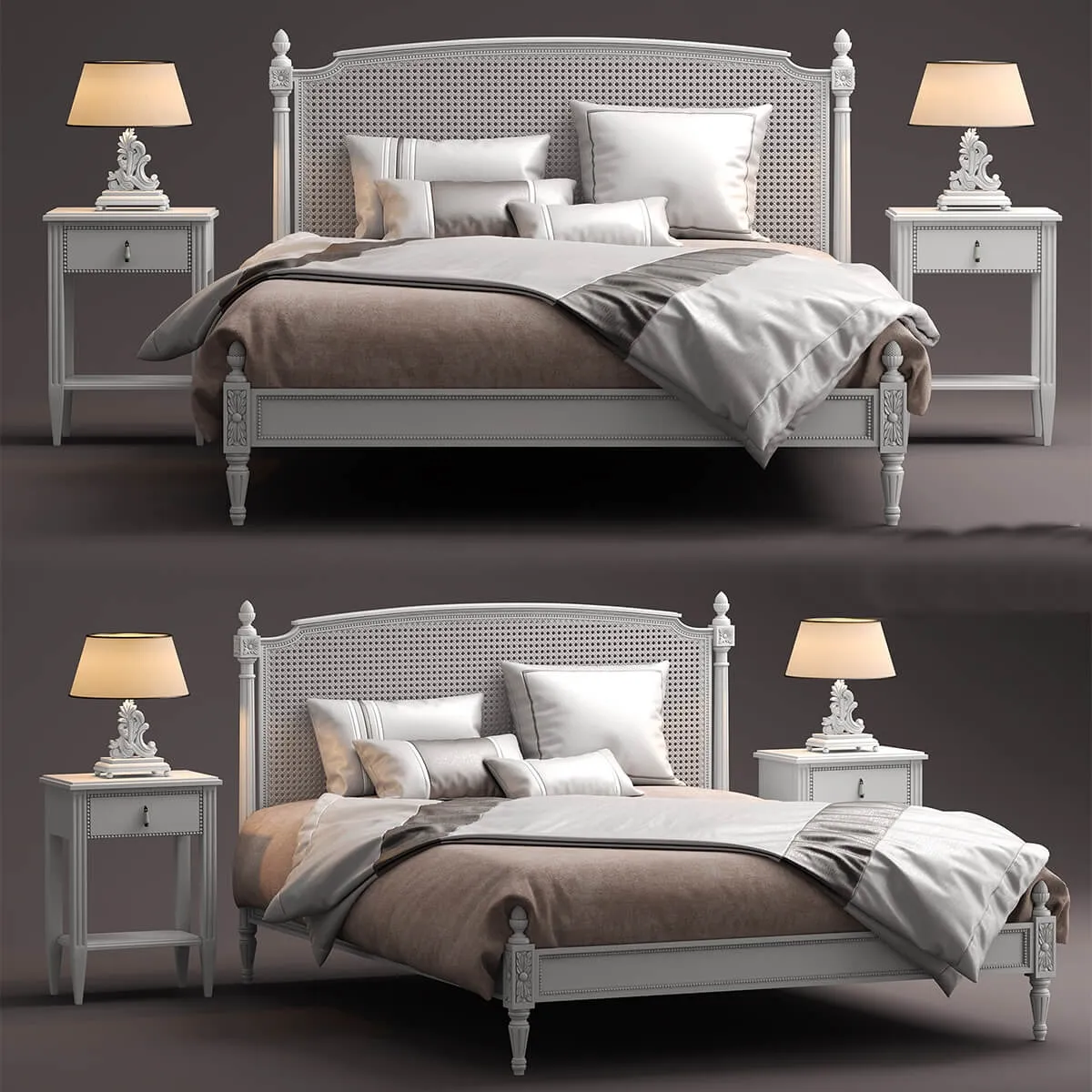 furniture - Bed roche bobois lit josephine 3D Model