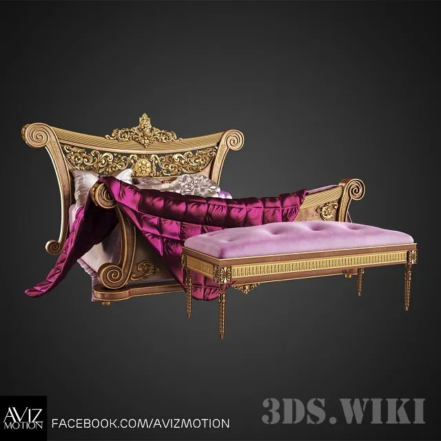 furniture - Bed Royal Bed Avi Motion Studios 3D Model