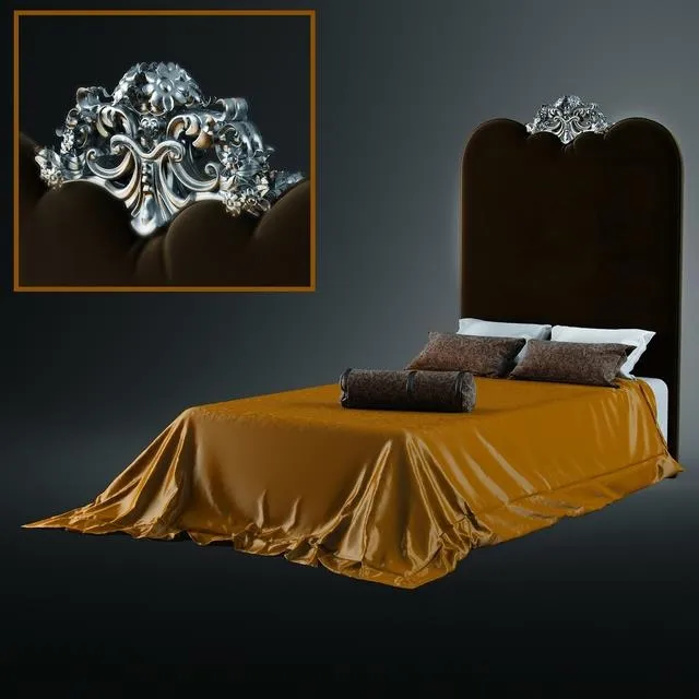 furniture - Bed Samuele 4 3D Model