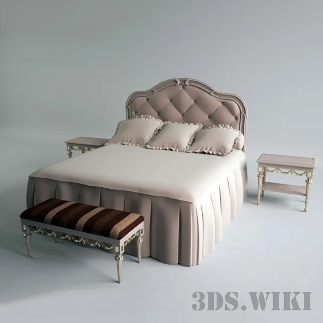 furniture - Bed SAVIO FIRMINO 1994 LET B CAPITONE 3D Model