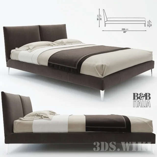 furniture - Bed Selene Bed Maxalto B&B Italia 3D Model