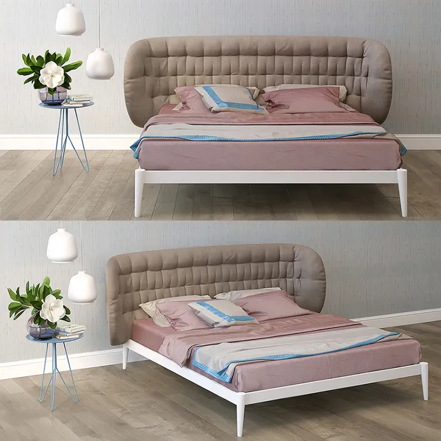furniture - Bed Shiko Capitoné Miniforms 3D Model
