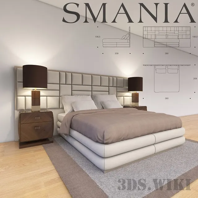 furniture - Bed Smania CAESAR TRAIN 360 3D Model