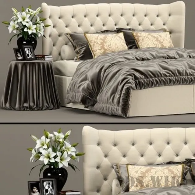 furniture - Bed Tommy Capitonne Twils 3D Model