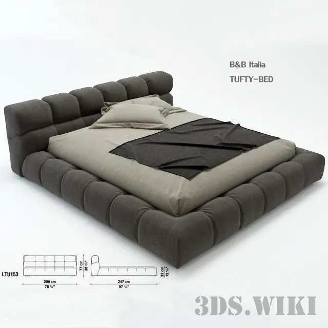 furniture - Bed TUFTY By B&B Italia 3D Model