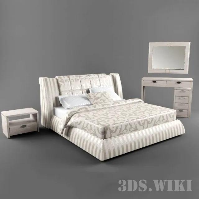 furniture - Bed TURRI Genesis Leather and Nura Bed 3D Model