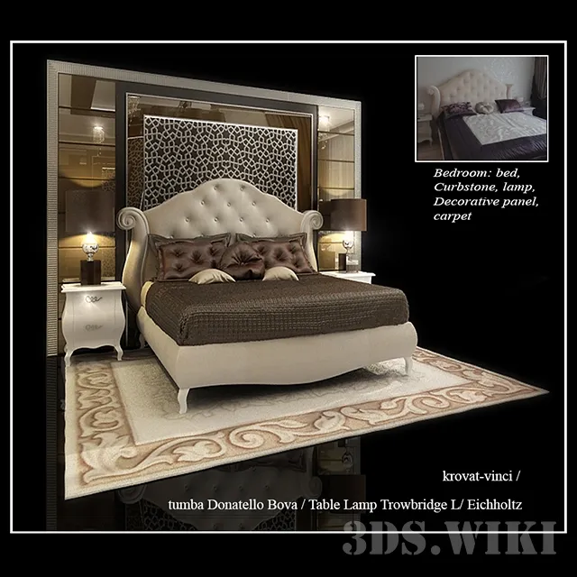 furniture - BED VINCI FACTORY BOVA 250.01 3D Model