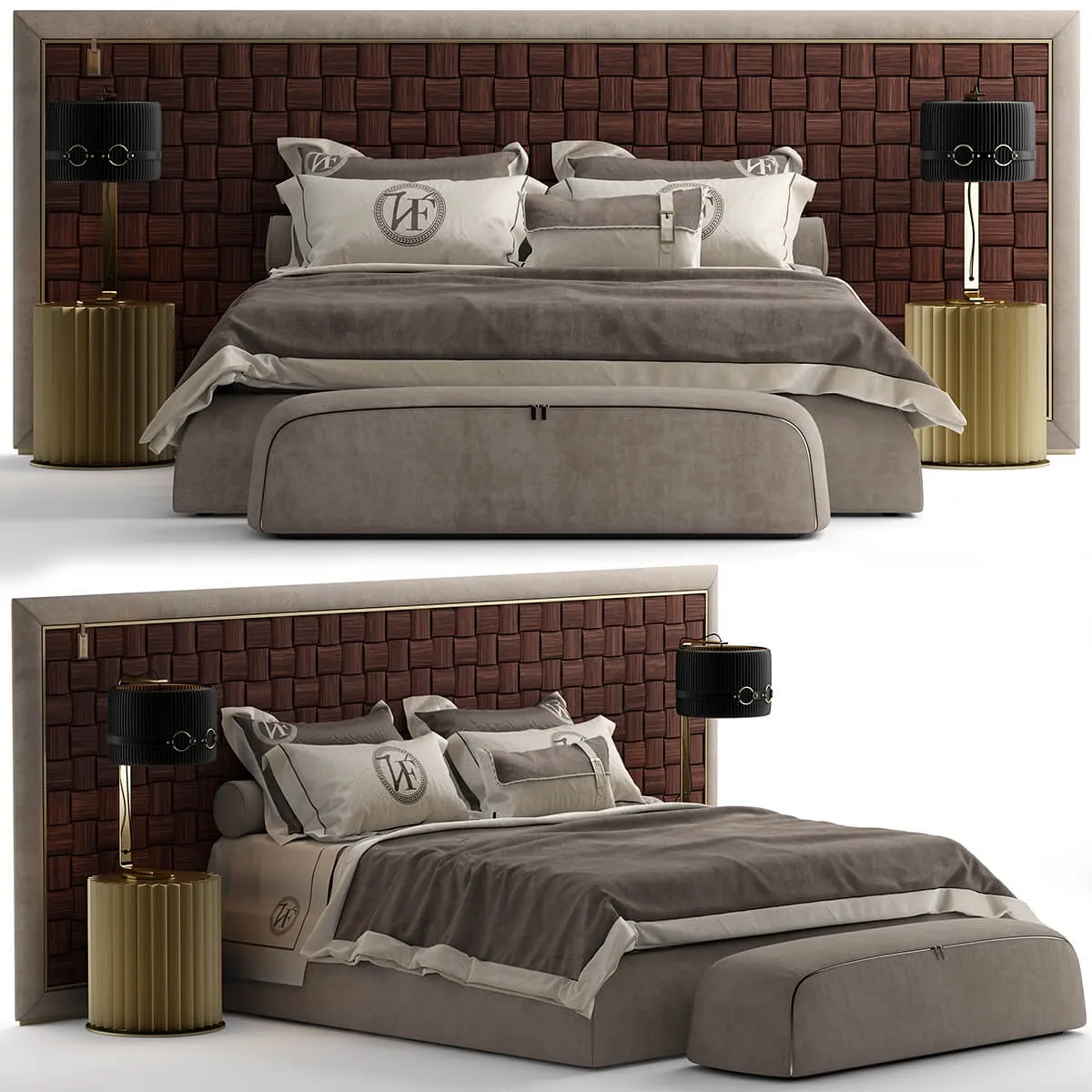 furniture - Bed Vittoria Frigerio 3 3D Model