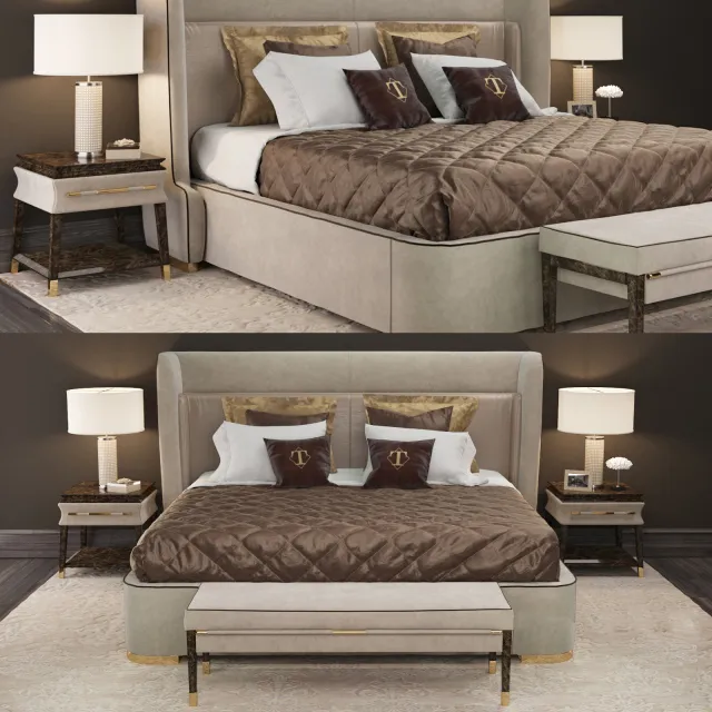 furniture - Bed Vittoria Frigerio 4 3D Model