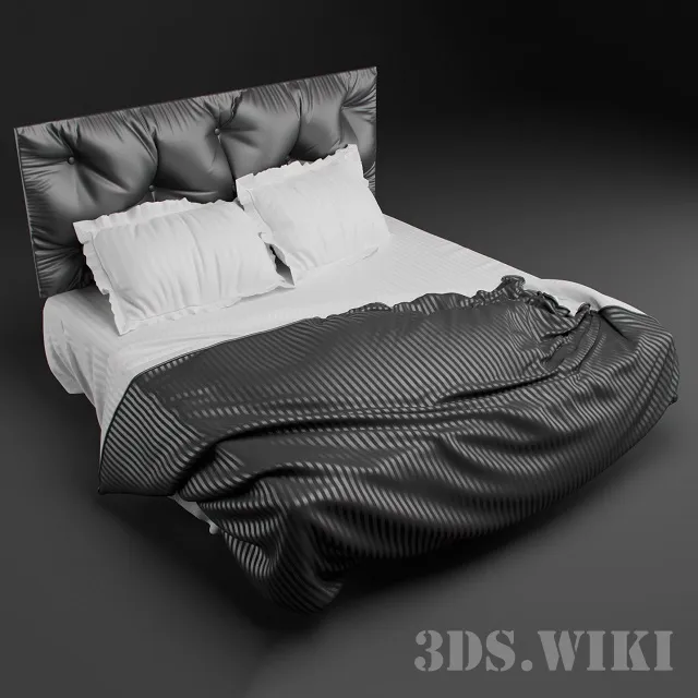 furniture - Bed with headboard 3D Model