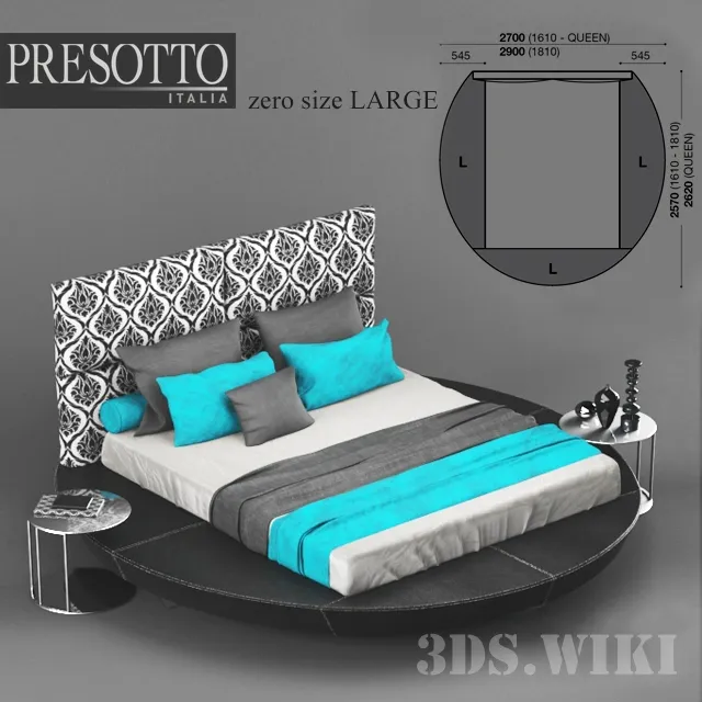 furniture - Bed ZERO SIZE By Presotto 3D Model