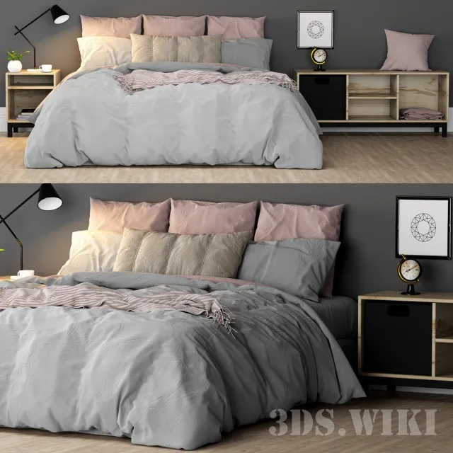 furniture - Bedroom set 01 3D Model