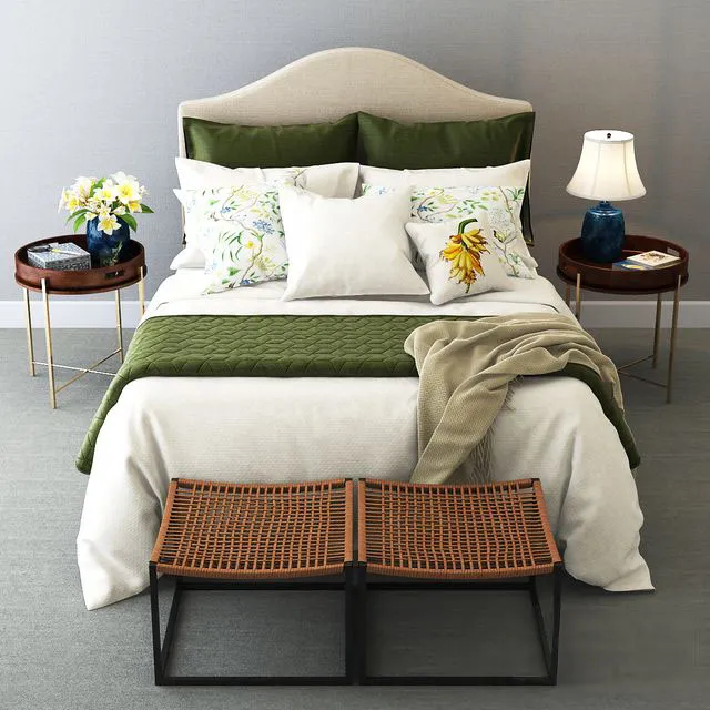 furniture - Bedroom set 010 3D Model