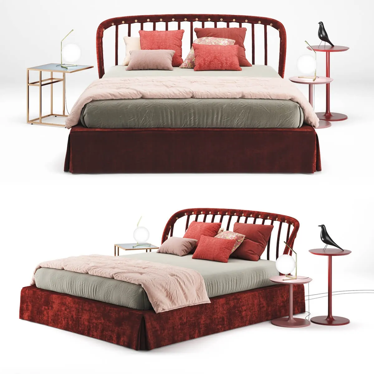 furniture - Bedroom set Twils Open Air con gonna 1 3D Model