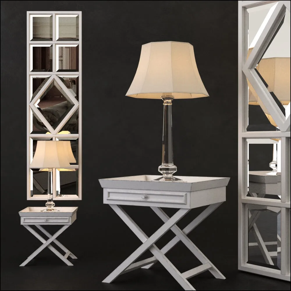 furniture - Bedside set 1 3D Model