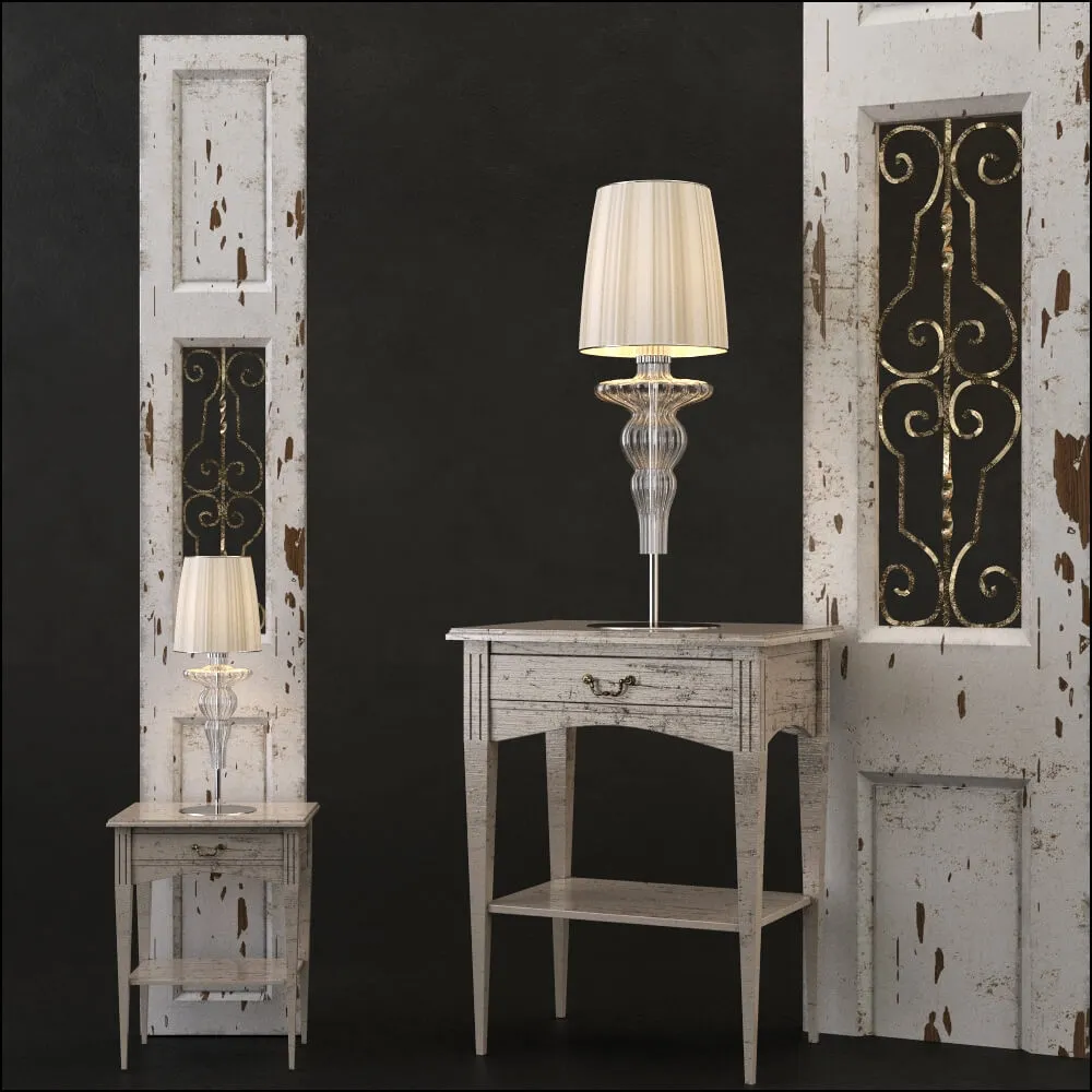 furniture - Bedside set 2 3D Model