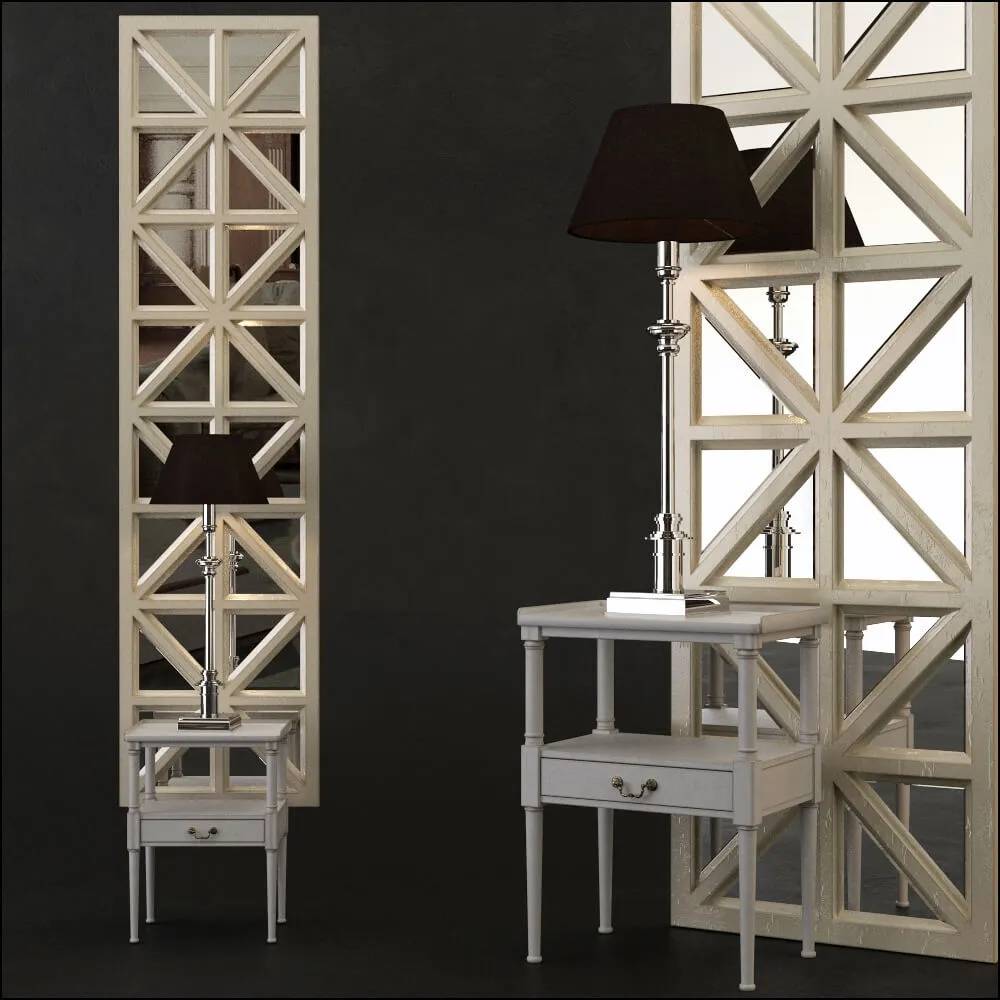 furniture - Bedside set 3 3D Model