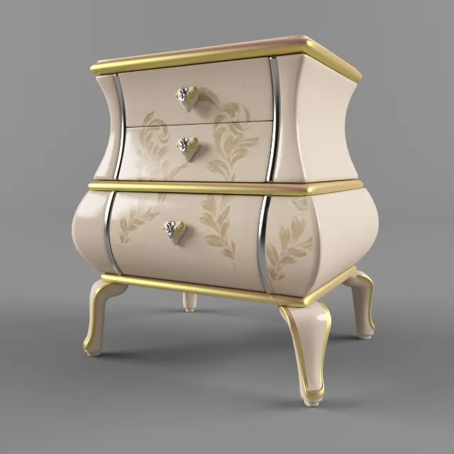 furniture - Bedside table 3 drawers 2635 3D Model