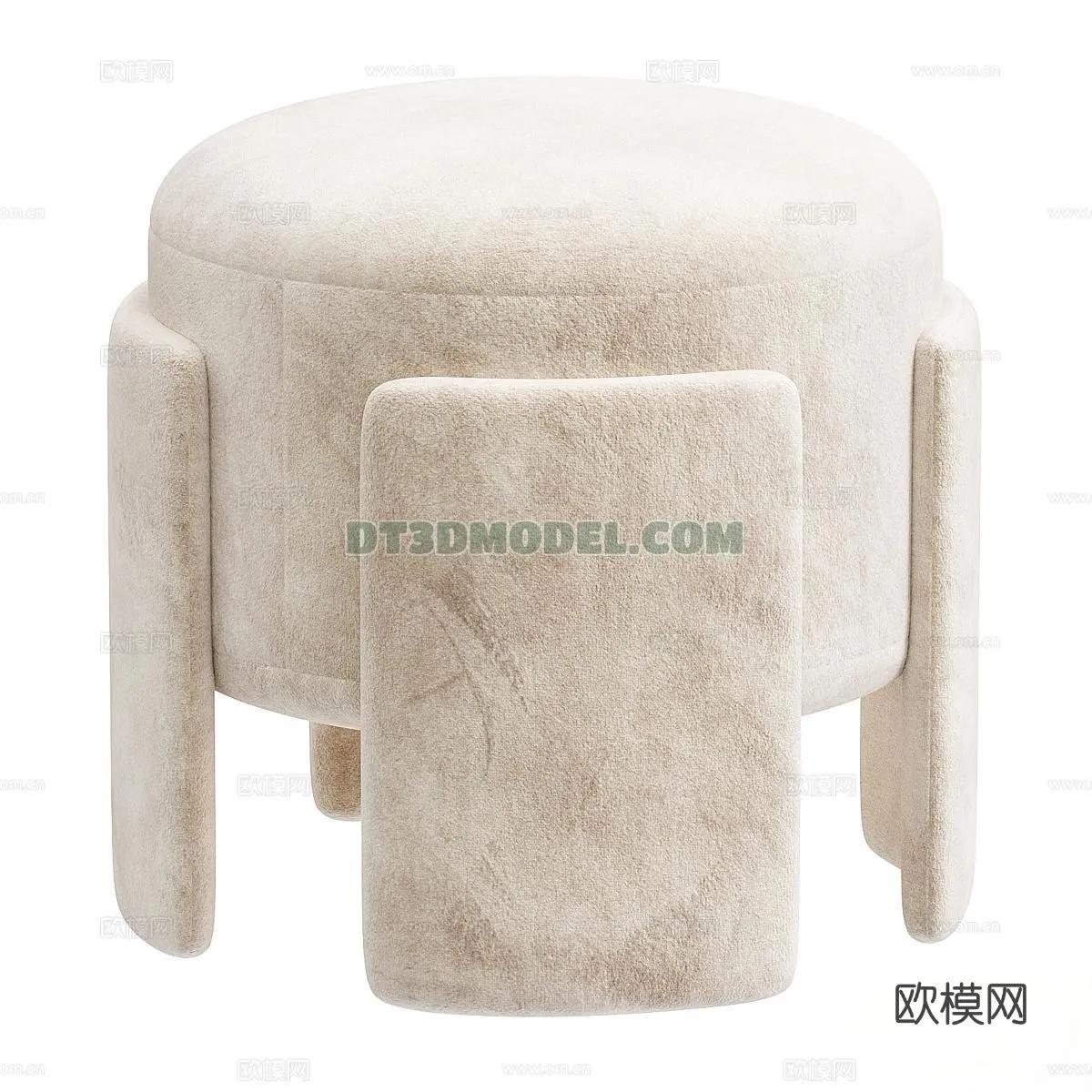 FURNITURE - BEDSIDE TABLE - 3D Model For Interior Design - 2077