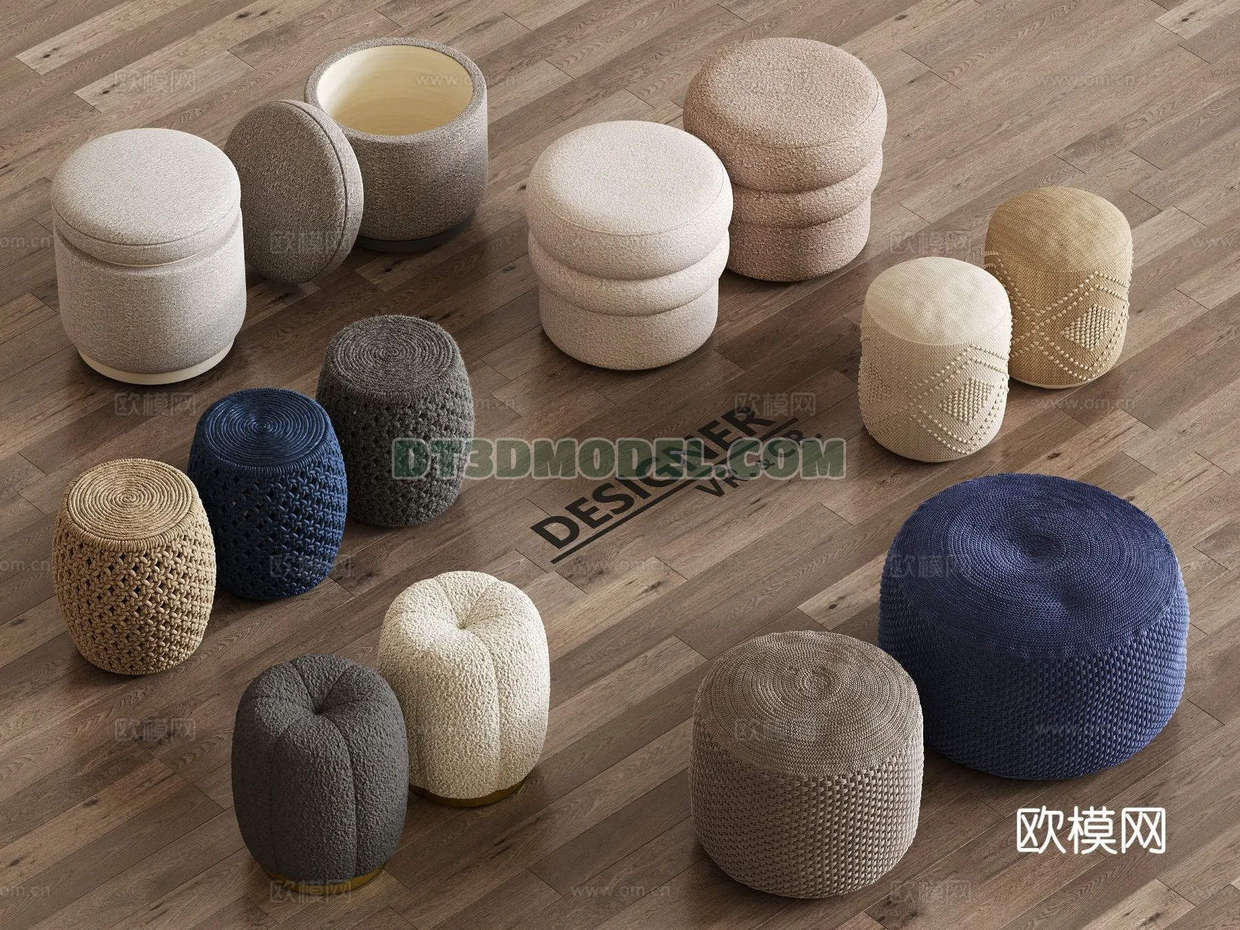 FURNITURE - BEDSIDE TABLE - 3D Model For Interior Design - 2080