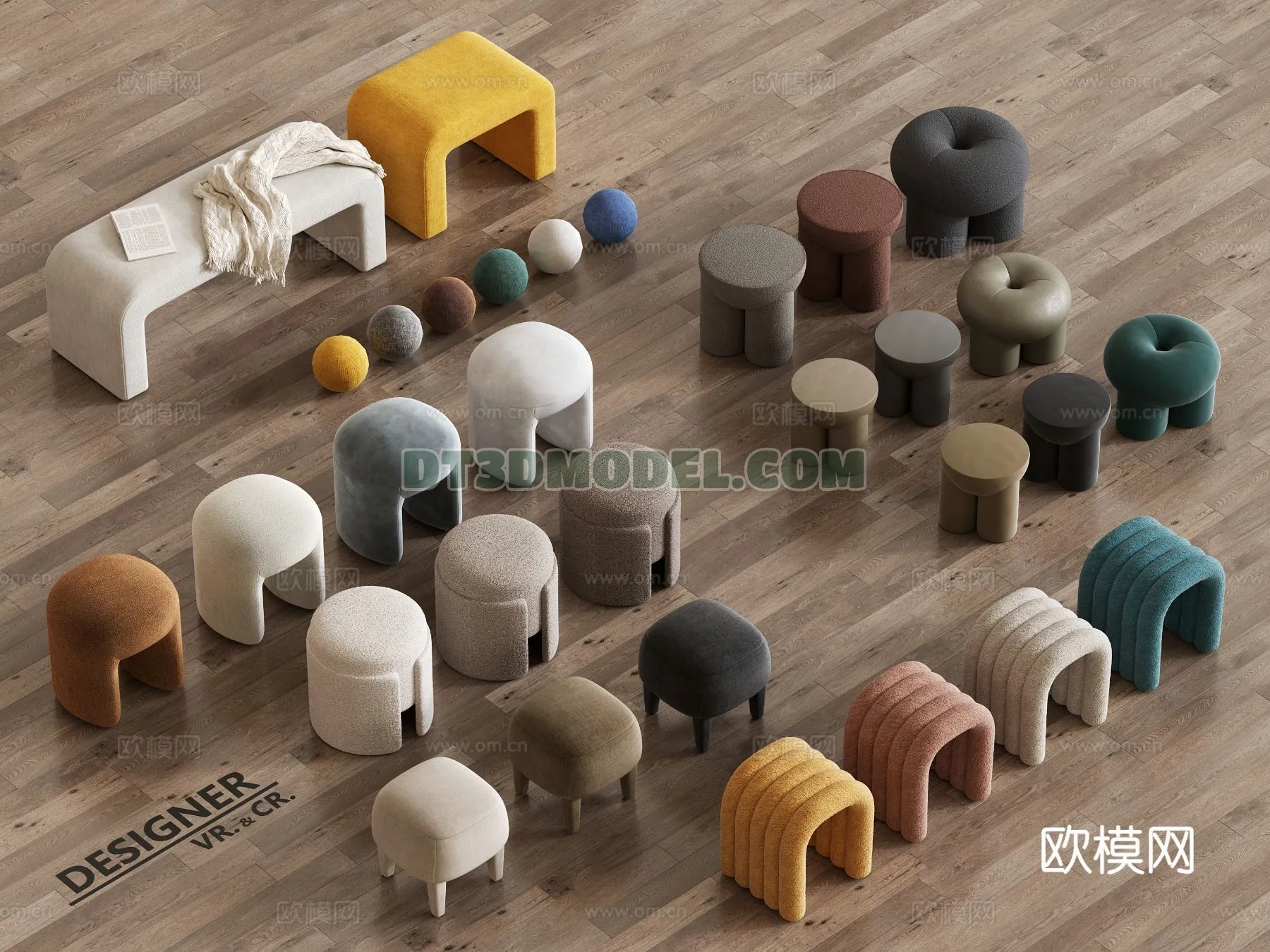 FURNITURE - BEDSIDE TABLE - 3D Model For Interior Design - 2081