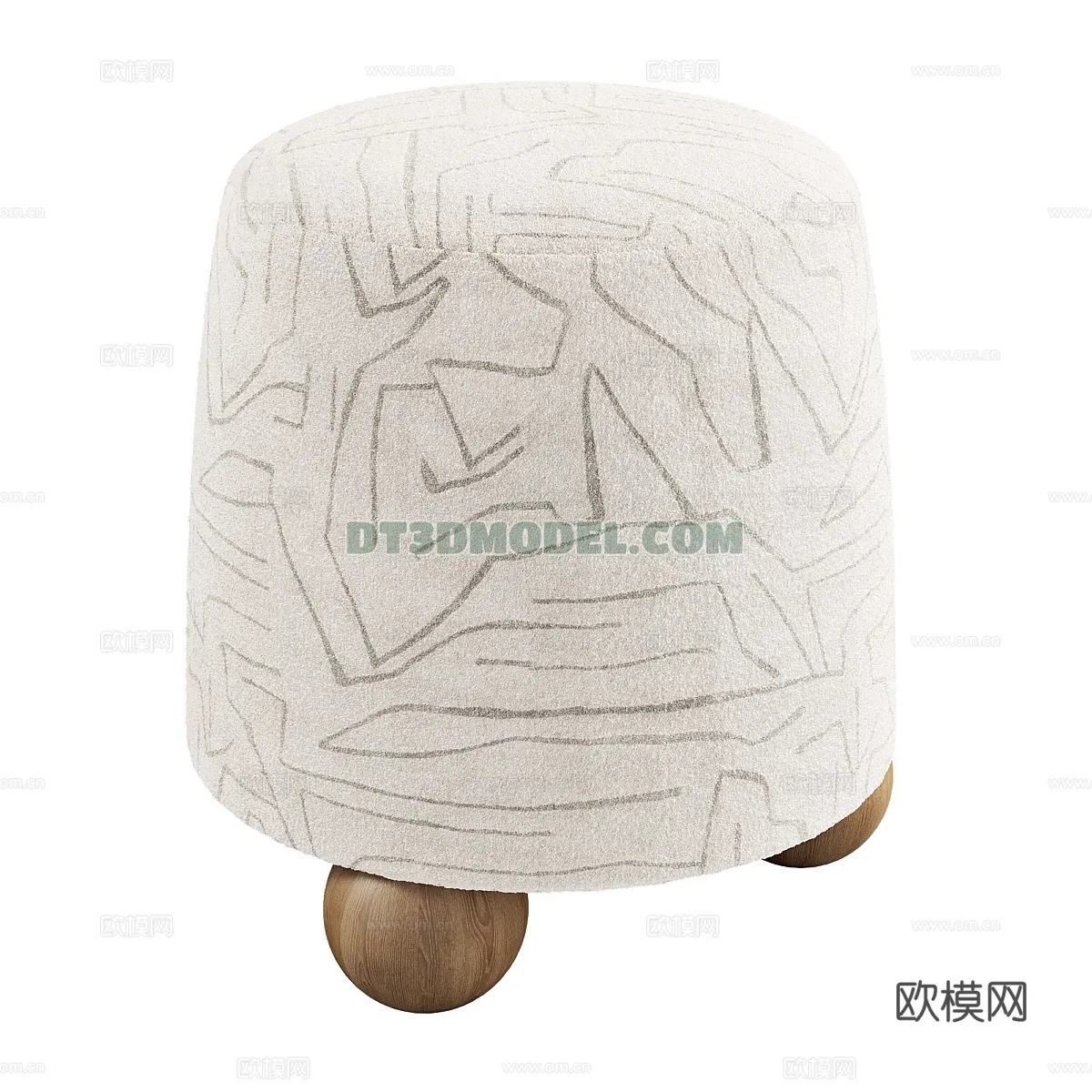 FURNITURE - BEDSIDE TABLE - 3D Model For Interior Design - 2086