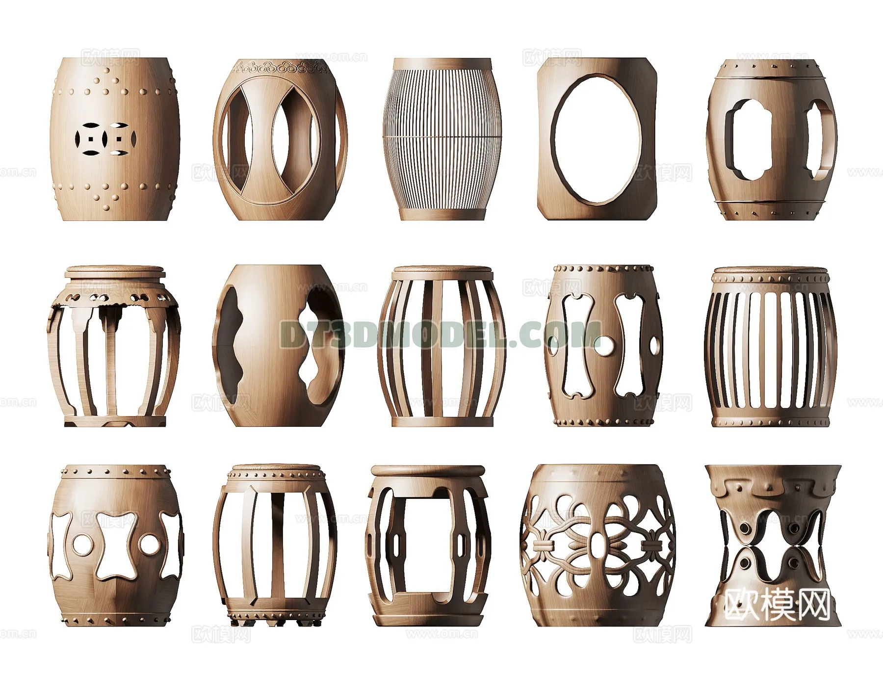 FURNITURE - BEDSIDE TABLE - 3D Model For Interior Design - 2091