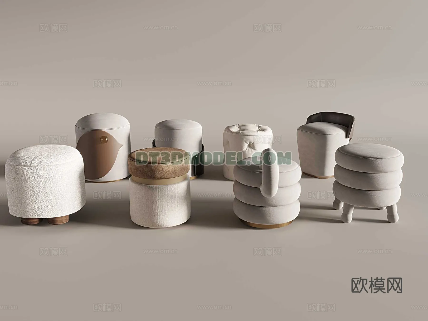 FURNITURE - BEDSIDE TABLE - 3D Model For Interior Design - 2101