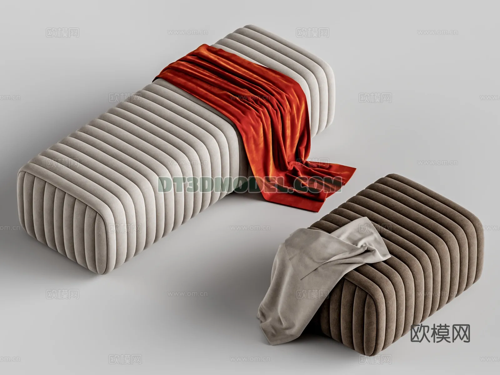 FURNITURE - BEDSIDE TABLE - 3D Model For Interior Design - 2108