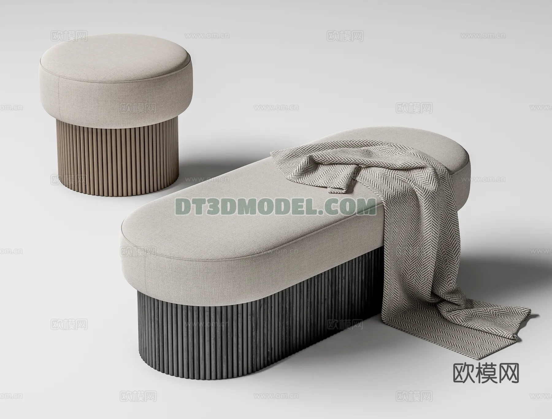 FURNITURE - BEDSIDE TABLE - 3D Model For Interior Design - 2112