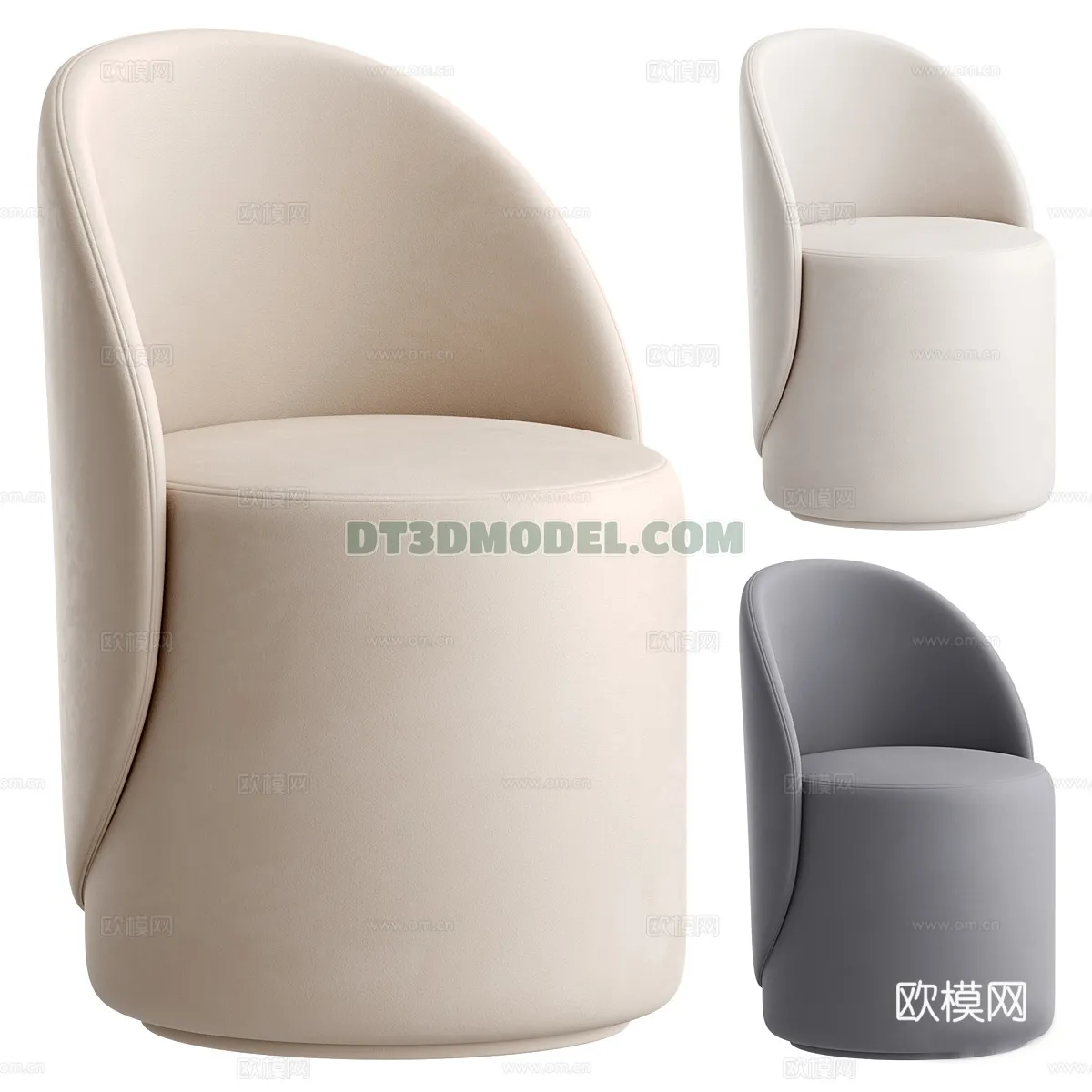 FURNITURE - BEDSIDE TABLE - 3D Model For Interior Design - 2124