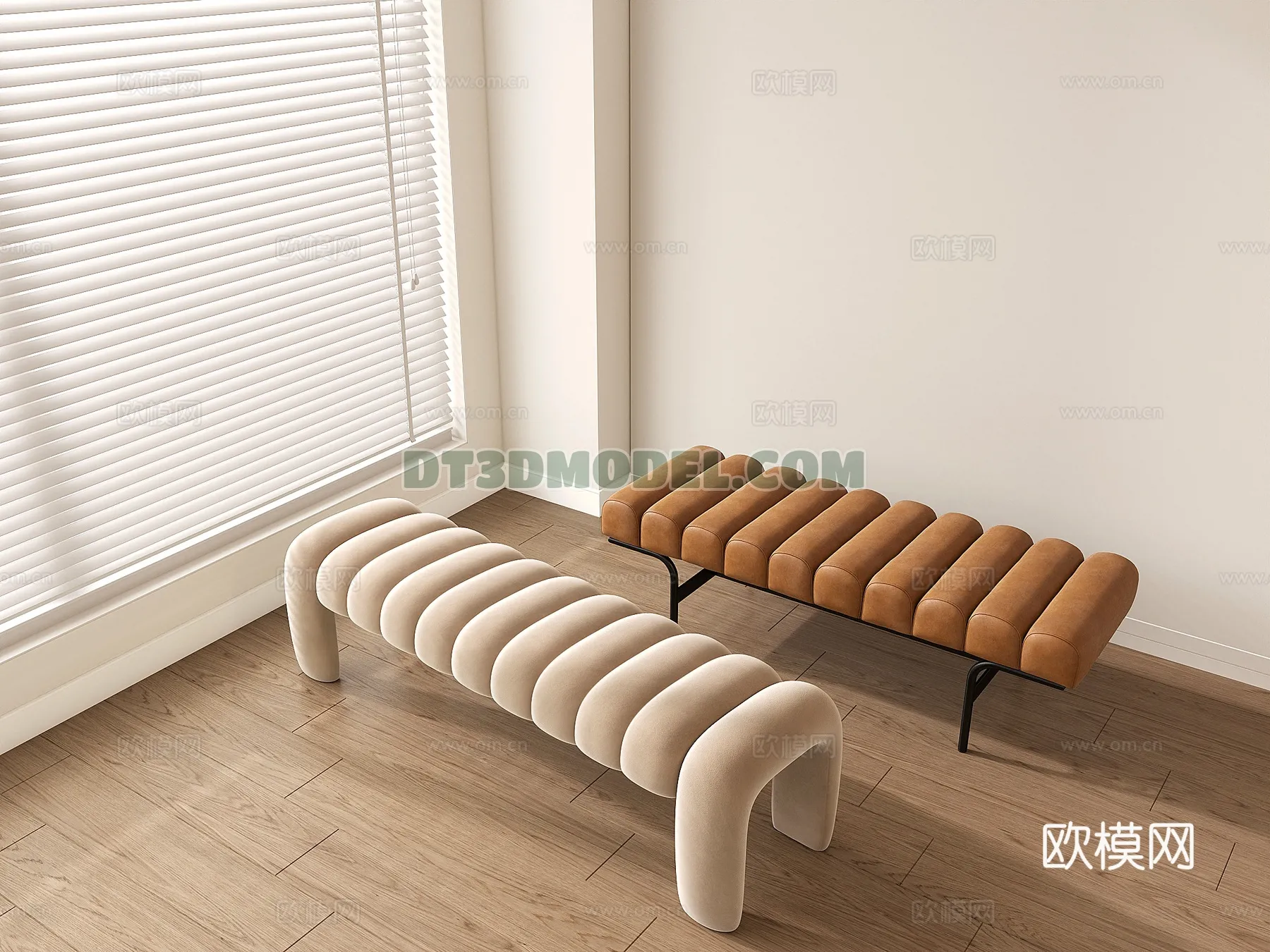 FURNITURE - BEDSIDE TABLE - 3D Model For Interior Design - 2126